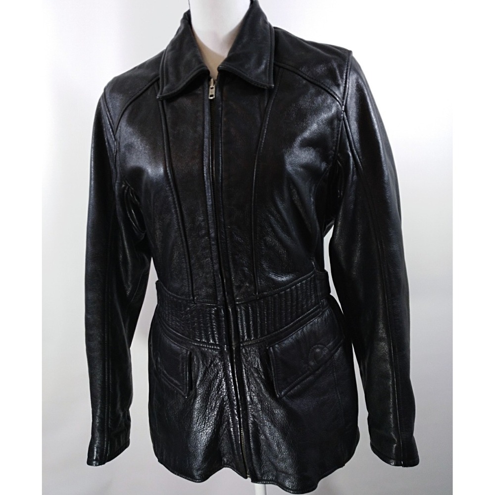 Open Road for Wilsons Motorcycle Biker Thinsulate Leather Jacket Black Large